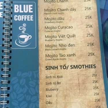 Thực đơn- Blue Coffee
