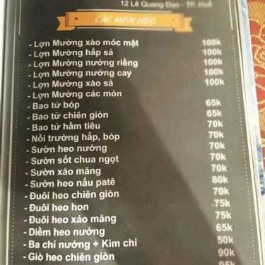 Thực đơn- Nhà Hàng Boom Beer