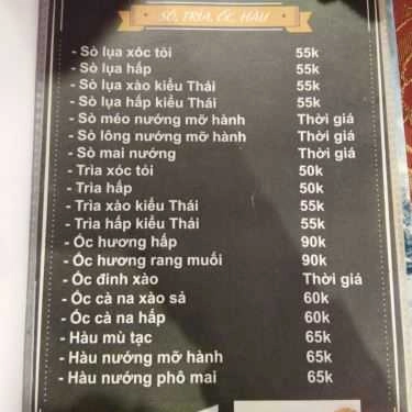 Thực đơn- Nhà Hàng Boom Beer