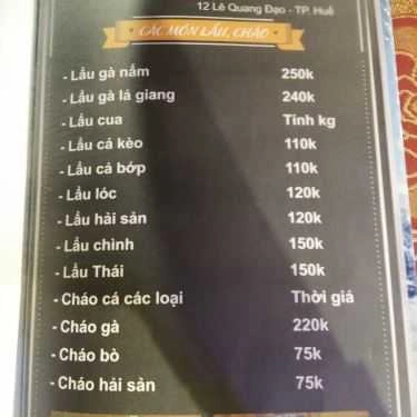 Thực đơn- Nhà Hàng Boom Beer
