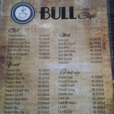 Thực đơn- Bull Cafe