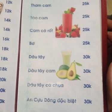 Thực đơn- An Cựu Đông Cafe - Cafe Cây Cảnh