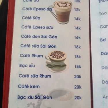 Thực đơn- An Cựu Đông Cafe - Cafe Cây Cảnh