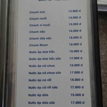 Thực đơn- REX Cafe