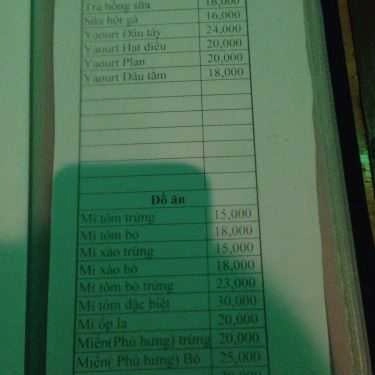 Thực đơn- Trà Cafe