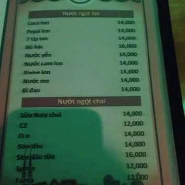 Thực đơn- Trà Cafe