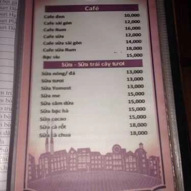 Thực đơn- Trà Cafe