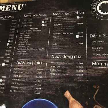 Thực đơn- Cassette Cafe