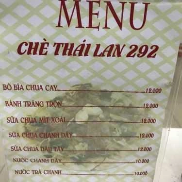 Thực đơn- Cafe Chè Thái Lan - Phan Chu Trinh