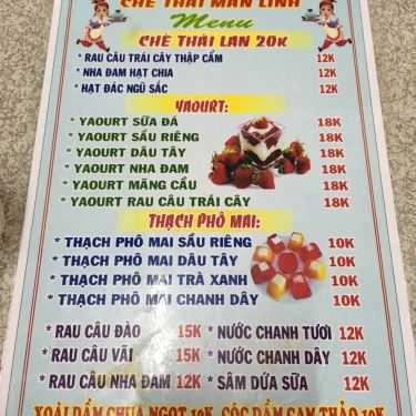 Thực đơn- Ăn vặt Chè Thái Mẫn Linh