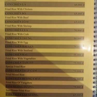Thực đơn- Nhà Hàng Cheer Restaurant - Cơm Tấm