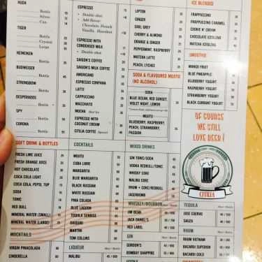 Thực đơn- Citilia Cafe