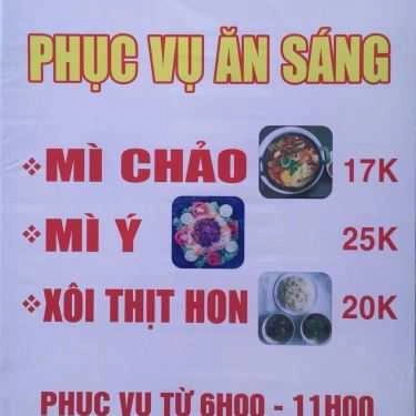 Thực đơn- Ăn vặt Cô Ba - Các Món Ăn Sáng