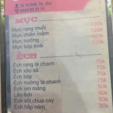 Thực đơn- Cocodak - Nhà Hàng Hải Sản