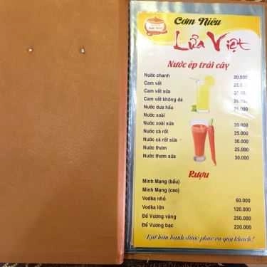 Thực đơn- Nhà Hàng Lửa Việt Restaurant - Cơm Niêu