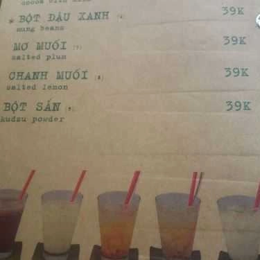 Thực đơn- Cộng Caphe - Bến Nghé