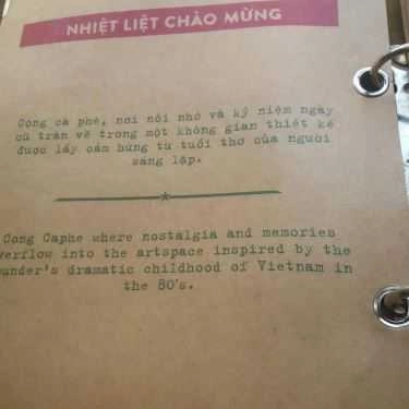 Thực đơn- Cộng Caphe - Bến Nghé