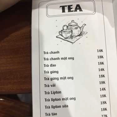Thực đơn- Cống Sấu Cafe