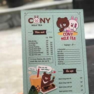 Thực đơn- Cafe Cony Milk Tea