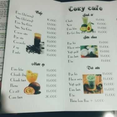 Thực đơn- Cozy Restaurant & Coffee