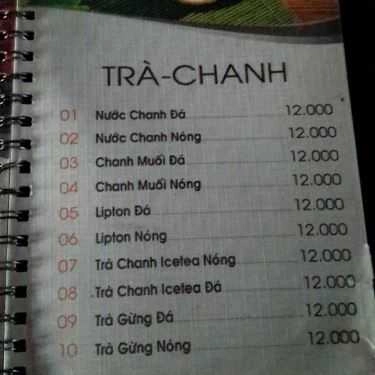 Thực đơn- Cyber Cafe