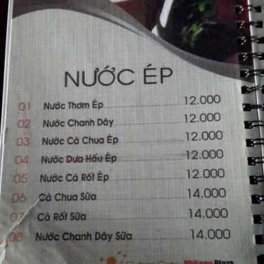 Thực đơn- Cyber Cafe