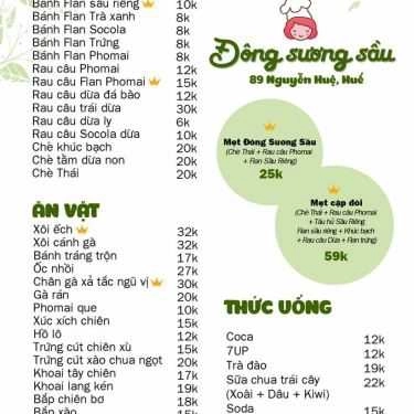 Thực đơn- Cafe Đông Sương Sầu - Chè Thái & Ăn Vặt