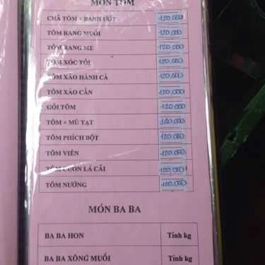 Thực đơn- Nhà Hàng Duyên Quê - Câu Cá Thư Giãn