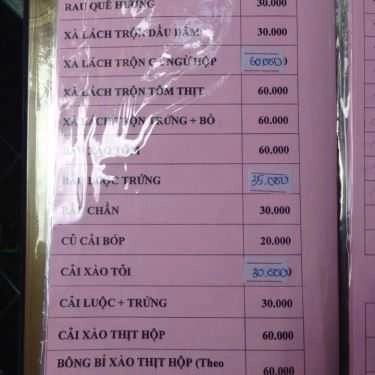 Thực đơn- Nhà Hàng Duyên Quê - Câu Cá Thư Giãn