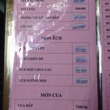 Thực đơn- Nhà Hàng Duyên Quê - Câu Cá Thư Giãn