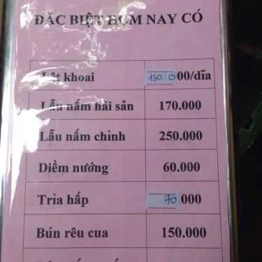 Thực đơn- Nhà Hàng Duyên Quê - Câu Cá Thư Giãn