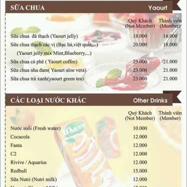 Thực đơn- Event Coffee & Milk Tea