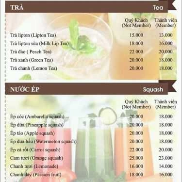 Thực đơn- Event Coffee & Milk Tea