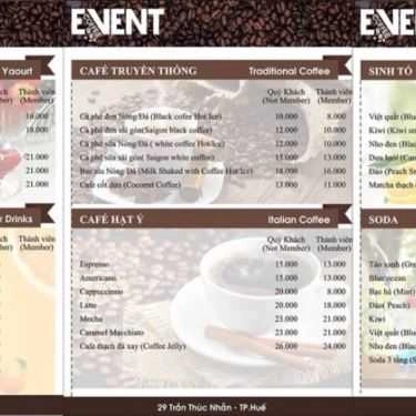 Thực đơn- Event Coffee & Milk Tea