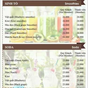 Thực đơn- Event Coffee & Milk Tea