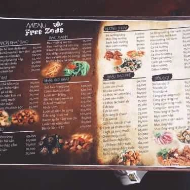 Thực đơn- Nhà Hàng Free Zone - Coffee & Restaurant