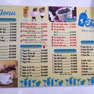 Thực đơn- Cafe Friendly Milk Tea - Nhà B1.15 KQH Tam Thai