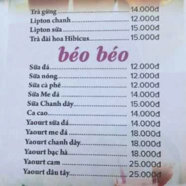 Thực đơn- GO Cafe - Shop Online