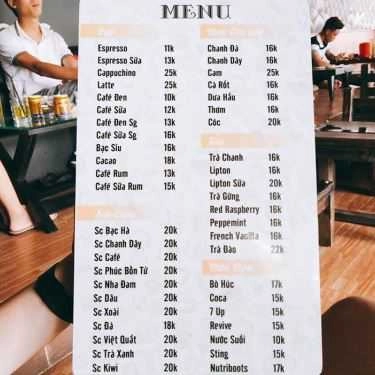 Thực đơn- Góc Cafe