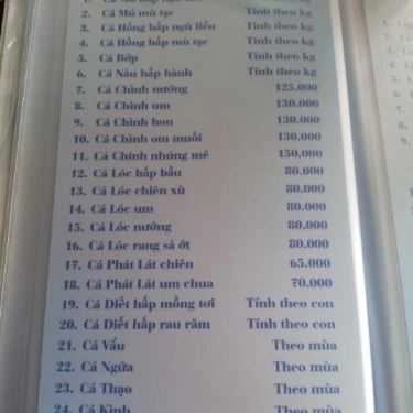 Thực đơn- Nhà Hàng Hải Sản Biển Ngọc
