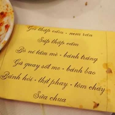 Thực đơn- Nhà Hàng Happy Land Wedding
