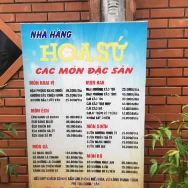 Thực đơn- Nhà Hàng Hoa Sứ Restaurant - Lẩu Hơi