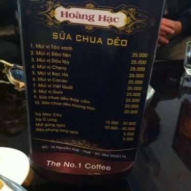 Thực đơn- Hoàng Hạc Cafe
