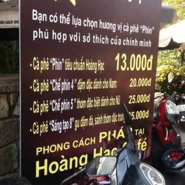 Thực đơn- Hoàng Hạc Cafe