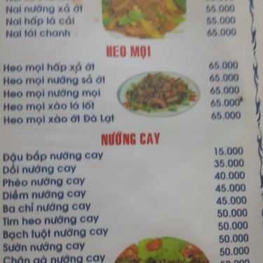 Thực đơn- Quán Nhậu Hoàng Lộc - Lê Minh