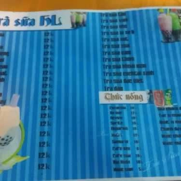 Thực đơn- Hoàng Long - Trà Sữa & Ăn Vặt