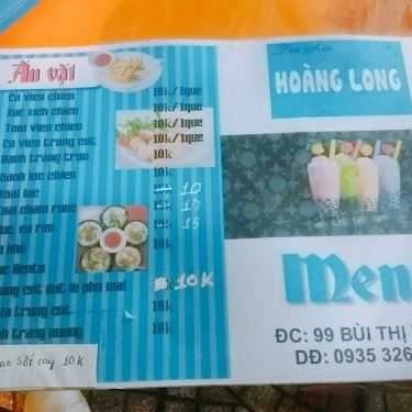 Thực đơn- Hoàng Long - Trà Sữa & Ăn Vặt