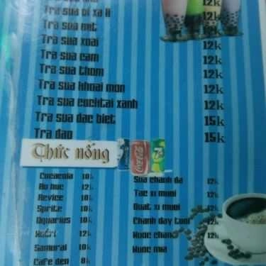 Thực đơn- Hoàng Long - Trà Sữa & Ăn Vặt