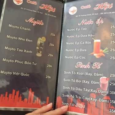 Thực đơn- Hội Cafe