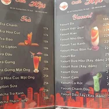 Thực đơn- Hội Cafe